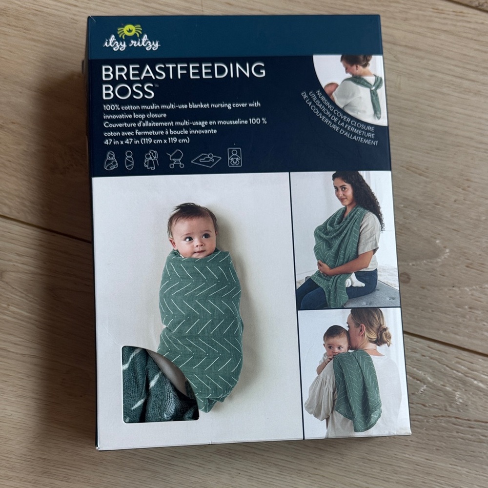 Itsy Ritzy NIB Breastfeeding Boss Cover in Green